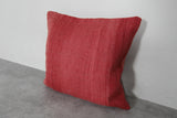 Solid Red Moroccan Pillow | 19.6x20.4 Inches Handwoven Wool