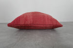 Solid Red Moroccan Pillow | 19.6x20.4 Inches Handwoven Wool