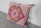 Handwoven Moroccan Pillow | 15.7x18.1 Inches Multicolored Tribal Design