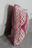 Handwoven Moroccan Pillow | 15.7x18.1 Inches Multicolored Tribal Design