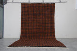 Large Moroccan Rug - 8.4 x 14.2 ft | Brown & Black Grid Pattern