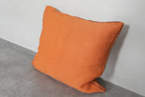 Bright Orange Moroccan Pillow | 20x22.4 Inches Solid Boho Decor