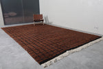 Large Moroccan Rug - 8.4 x 14.2 ft | Brown & Black Grid Pattern