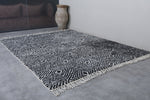 Handwoven Black and White Moroccan Rug - 8.4 x 10.4 ft | Bold Geometric Design