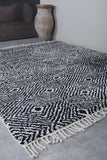 Handwoven Black and White Moroccan Rug - 8.4 x 10.4 ft | Bold Geometric Design