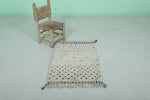 Moroccan Handmade Rug - Handwoven 2 x 2.9 Feet | Wool Accent Piece