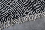 Handwoven Black and White Moroccan Rug - 8.4 x 10.4 ft | Bold Geometric Design