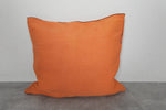 Bright Orange Moroccan Pillow | 20x22.4 Inches Solid Boho Decor