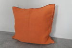 Bright Orange Moroccan Pillow | 20x22.4 Inches Solid Boho Decor