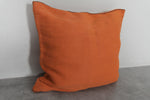 Bright Orange Moroccan Pillow | 20x22.4 Inches Solid Boho Decor