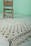 Moroccan Handmade Rug - Handwoven 2 x 2.9 Feet | Wool Accent Piece