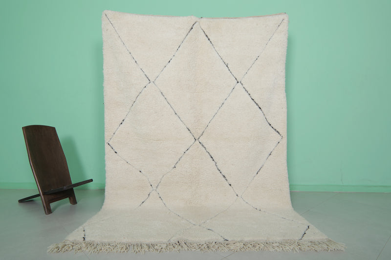 Diamond Moroccan Rug - Handwoven 5.8 x 8.2 Feet | Elegant Wool Design