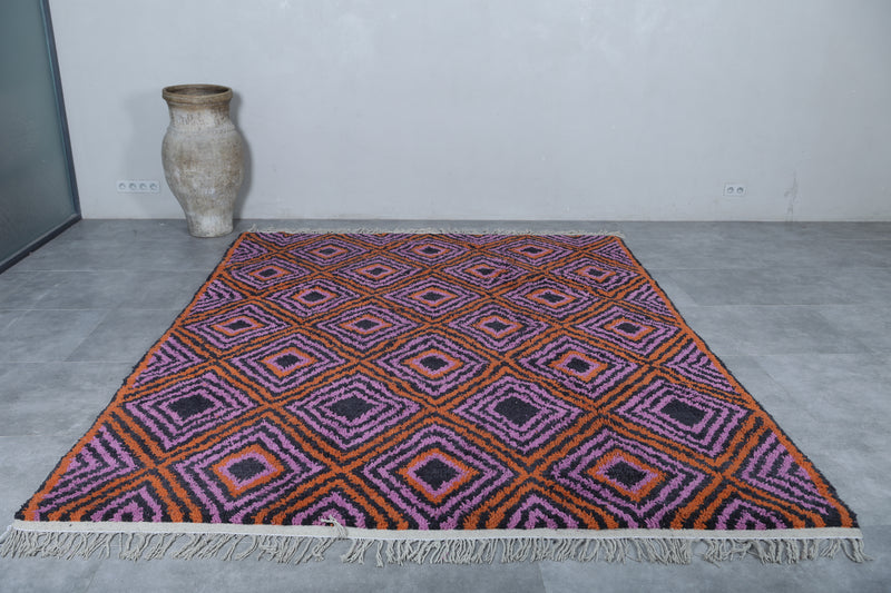 Moroccan Berber Rug - Handwoven 8.1 x 10.2 Feet | Vibrant Geometric Design