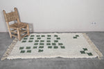 Green Pattern Beni Ourain Rug - 2.8 x 5 Feet | Handmade Moroccan Rug