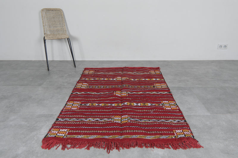 Handwoven Moroccan rug 3.6 FT X 5.3 FT