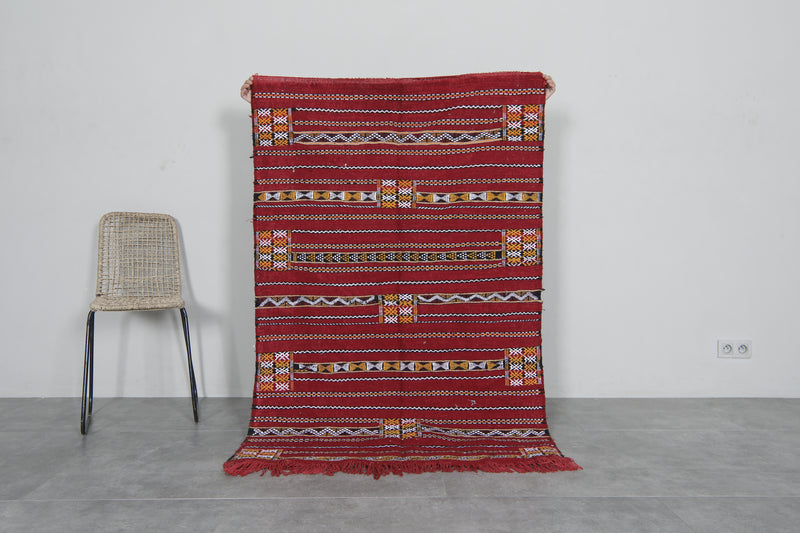 Handwoven Moroccan rug 3.6 FT X 5.3 FT