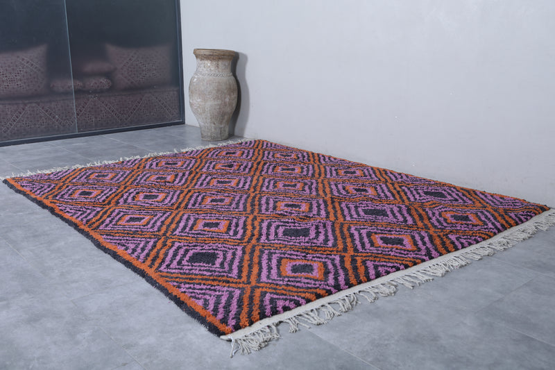 Moroccan Berber Rug - Handwoven 8.1 x 10.2 Feet | Vibrant Geometric Design