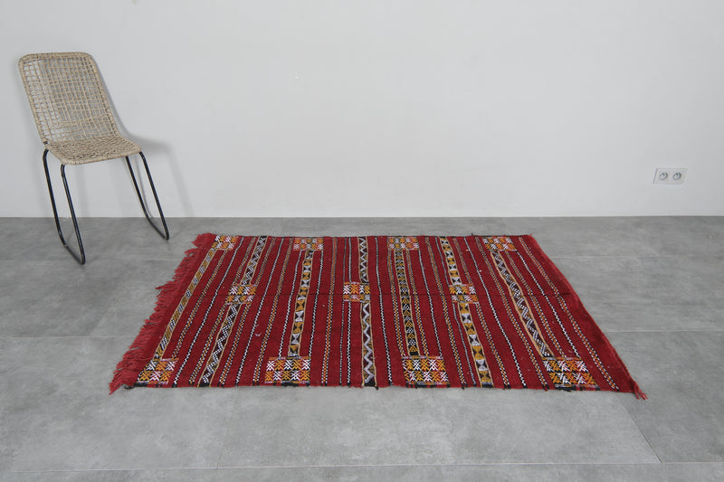 Handwoven Moroccan rug 3.6 FT X 5.3 FT