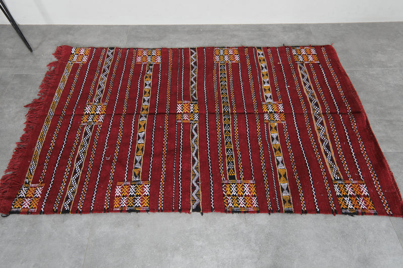 Handwoven Moroccan rug 3.6 FT X 5.3 FT