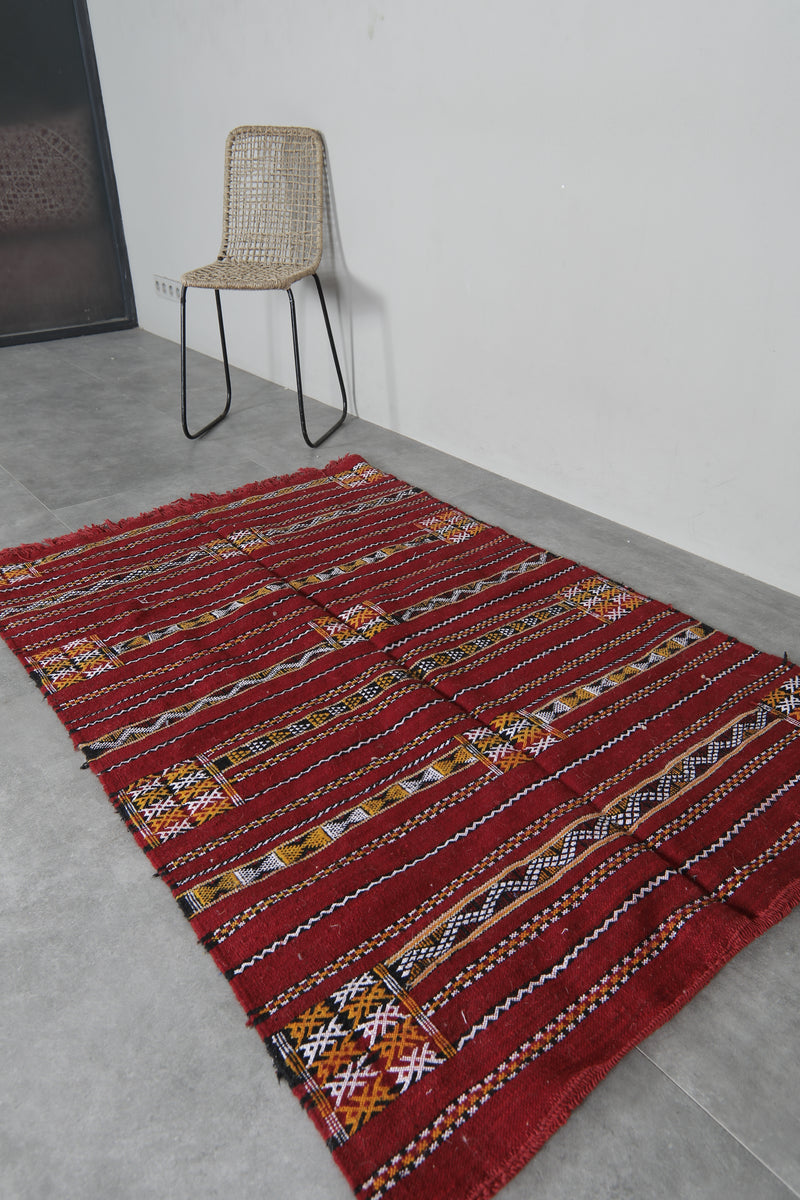 Handwoven Moroccan rug 3.6 FT X 5.3 FT