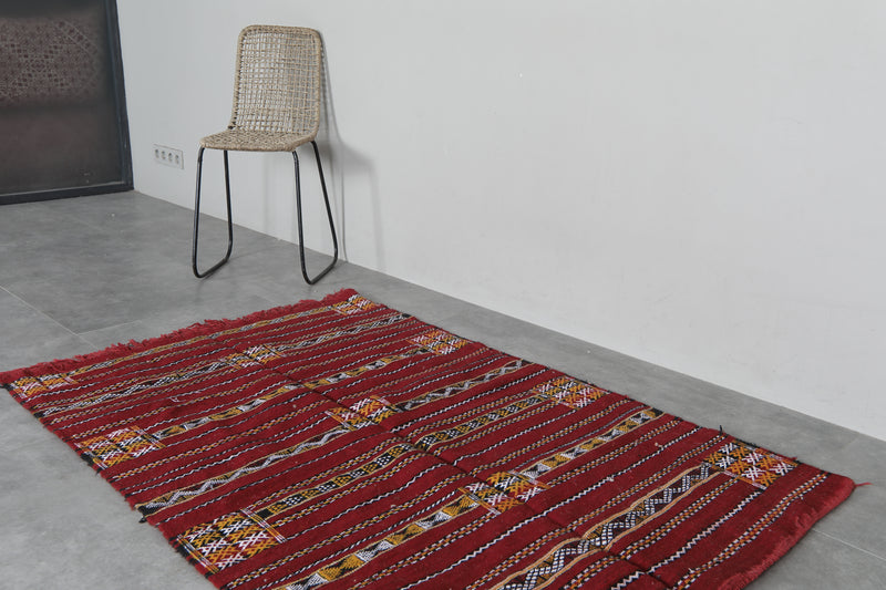 Handwoven Moroccan rug 3.6 FT X 5.3 FT