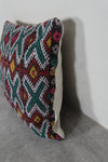 Moroccan Kilim Pillow | 14.9x16.1 Inches Multicolored Geometric Design