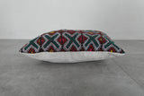 Moroccan Kilim Pillow | 14.9x16.1 Inches Multicolored Geometric Design