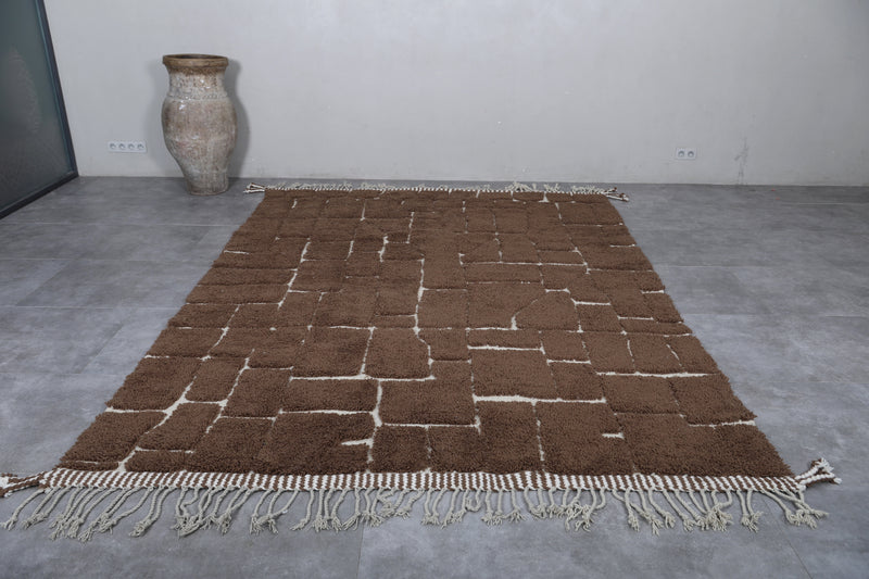 Brown Moroccan rug - Contemporary rug - Custom Wool rug