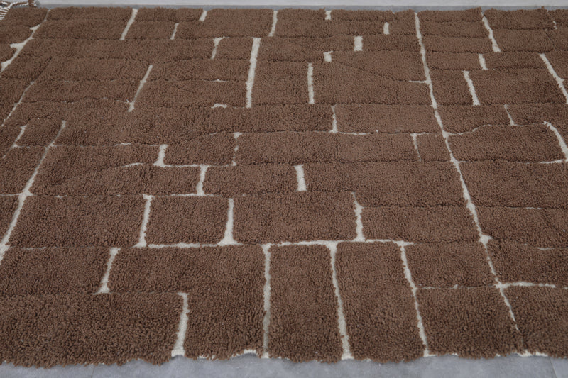 Brown Moroccan rug - Contemporary rug - Custom Wool rug