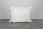 Minimalist Moroccan Pillow | 15.3x19.2 Inches White with Black Lines