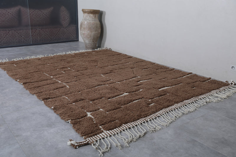 Brown Moroccan rug - Contemporary rug - Custom Wool rug