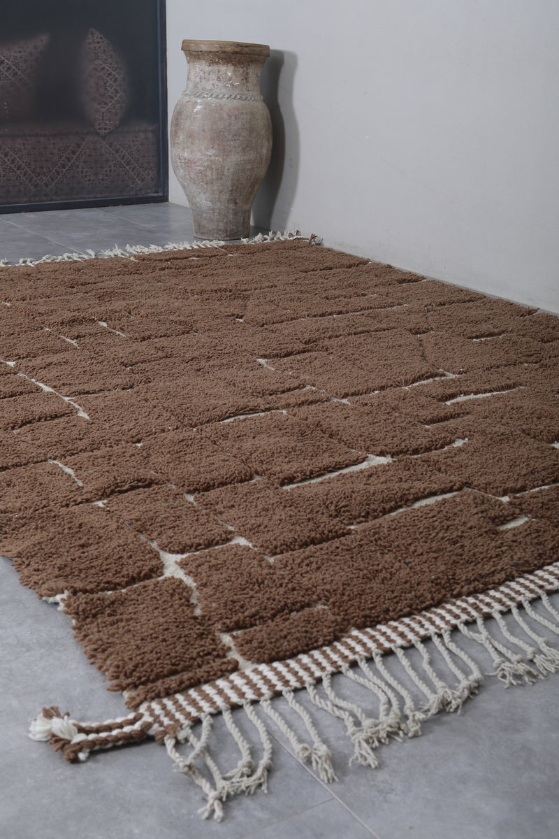 Brown Moroccan rug - Contemporary rug - Custom Wool rug