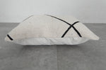 Minimalist Moroccan Pillow | 15.3x19.2 Inches White with Black Lines