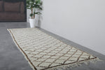 Vintage handmade runner rug 2.9 X 8.6 Feet