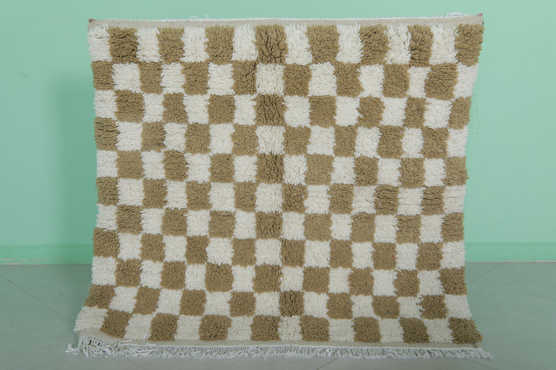 Checkered Beni Ourain Rug - 3.5 x 3.3 Feet