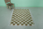 Checkered Beni Ourain Rug - 3.5 x 3.3 Feet