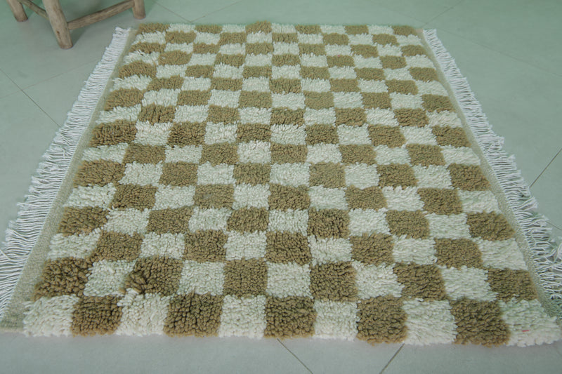 Checkered Beni Ourain Rug - 3.5 x 3.3 Feet