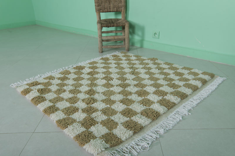 Checkered Beni Ourain Rug - 3.5 x 3.3 Feet