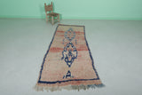 Shaggy Moroccan Runner Rug Pink 2.9 X 7.5 Feet