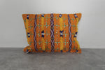 Handmade Moroccan Berber Pillow | 14.9x19.2 Inches Orange Sequin Decor