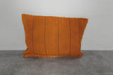 Handmade Moroccan Berber Pillow | 14.9x19.2 Inches Orange Sequin Decor