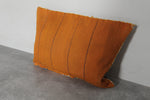 Handmade Moroccan Berber Pillow | 14.9x19.2 Inches Orange Sequin Decor