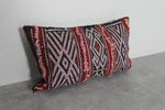 Moroccan Tribal Pillow | 13.7x22.4 Inches Boho Red & Black Design