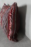 Moroccan Tribal Pillow | 13.7x22.4 Inches Boho Red & Black Design