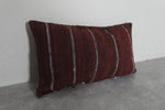 Moroccan Tribal Pillow | 13.7x22.4 Inches Boho Red & Black Design