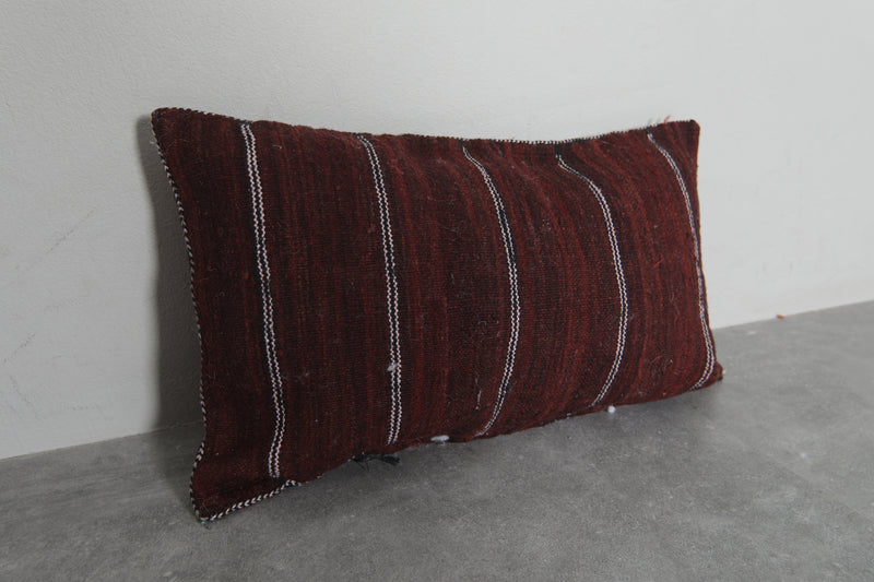 Moroccan Tribal Pillow | 13.7x22.4 Inches Boho Red & Black Design - kilim pillow