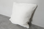 Modern Moroccan Pillow | 17.7x18.1 Inches White with Black Cross Lines