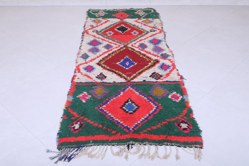 Moroccan berber rug 3 X 7.5 Feet - Boucherouite Rugs