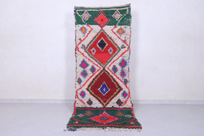 Moroccan berber rug 3 X 7.5 Feet - Boucherouite Rugs