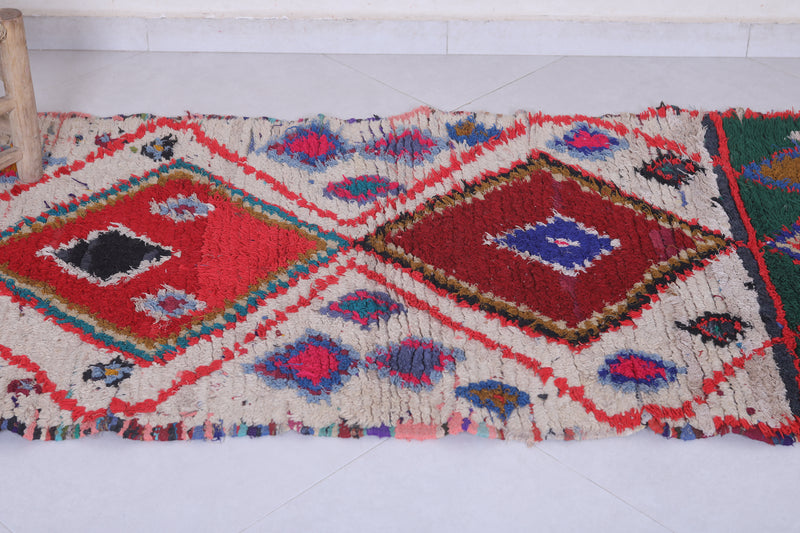 Moroccan berber rug 3 X 7.5 Feet - Boucherouite Rugs